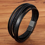 Cool leather bracelet BLACK