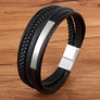 Cool leather bracelet STEEL