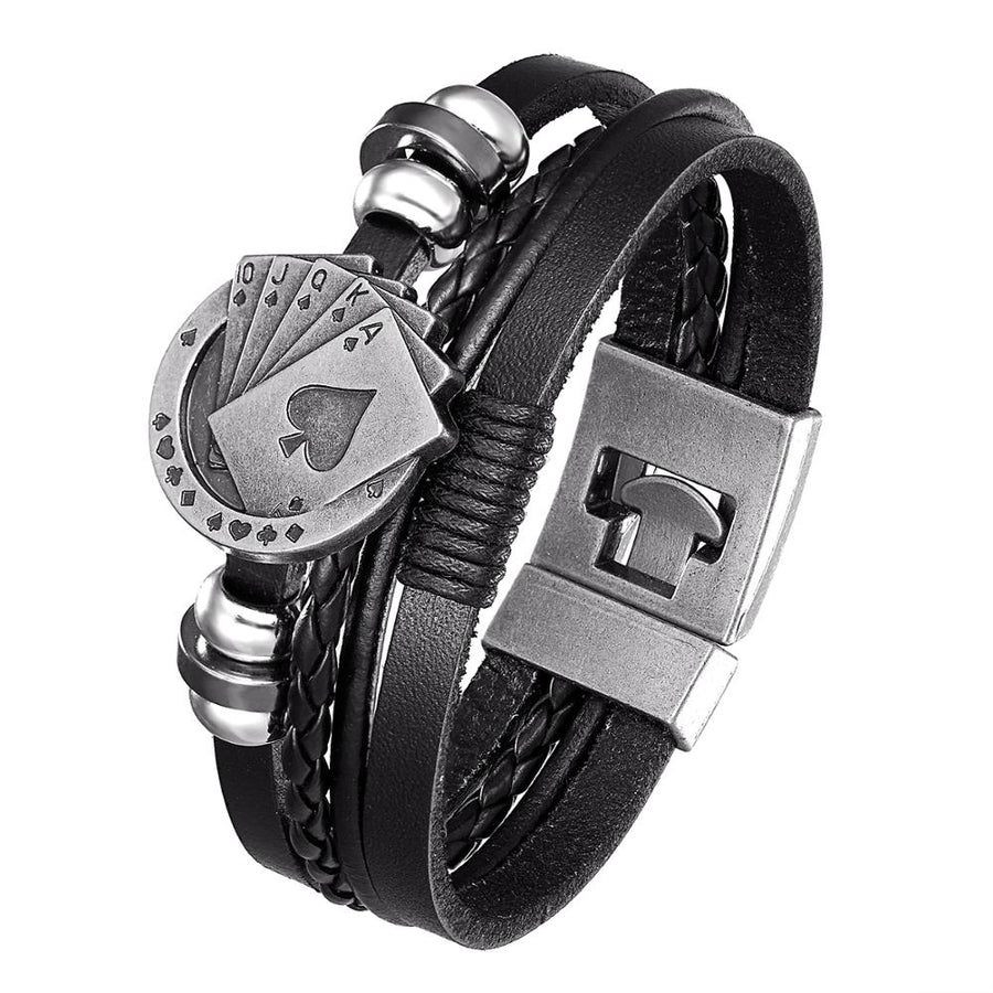 Cool joker card black bracelet-Be Elegant-